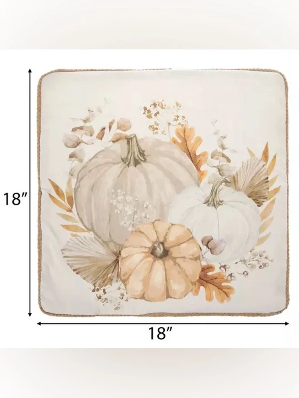 Pumpkins & Leaves Pillow Cover